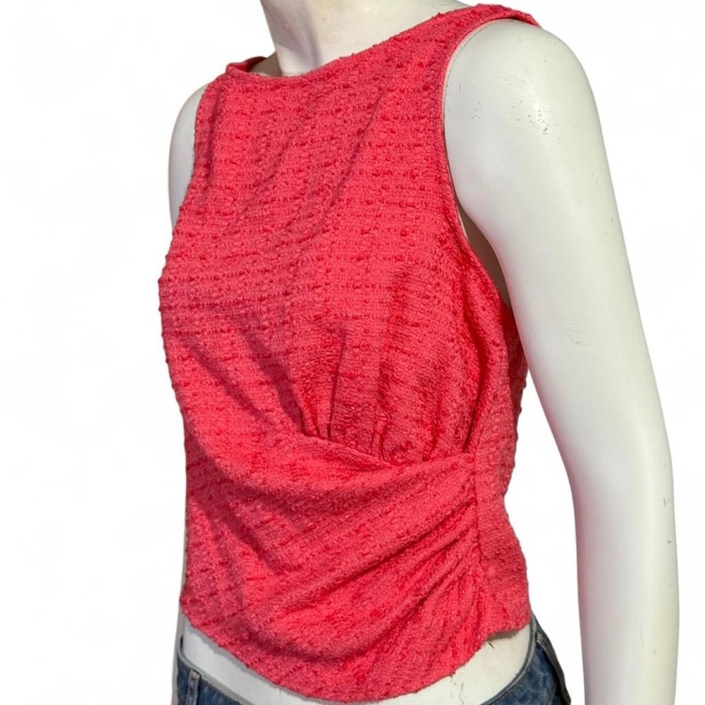 Zara Vibrant Pink Textured Tank Top